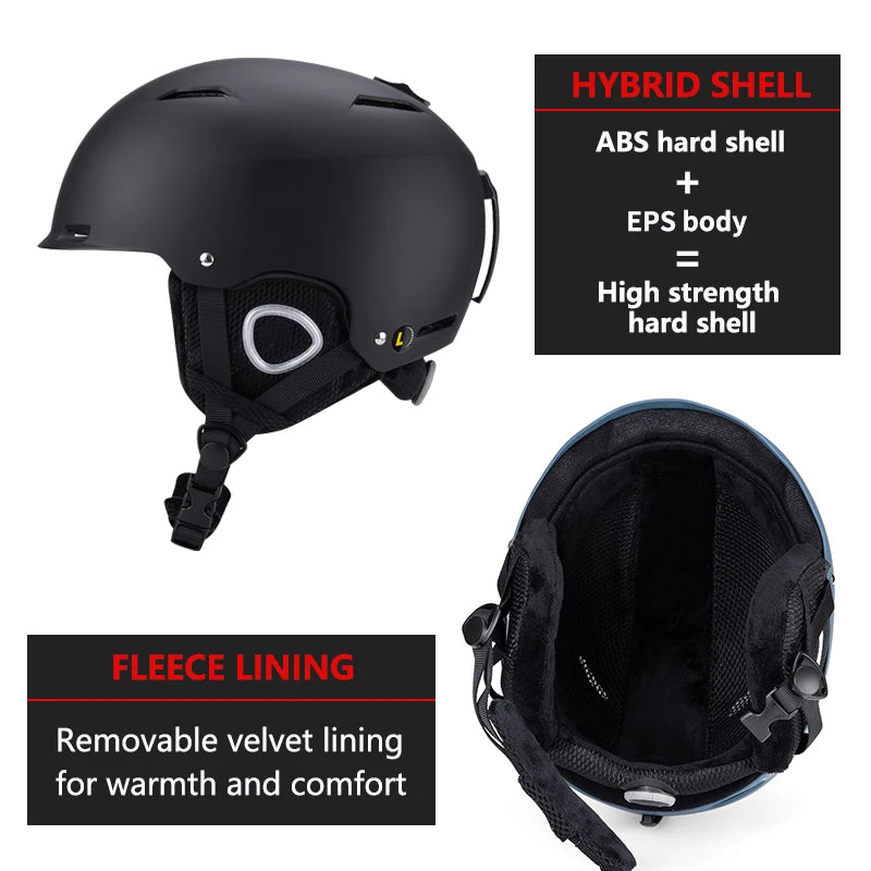 Horntour nuevo ABC + EPS casco de esquí de alta calidad para mantener el calor casco de esquí antiimpacto para adultos y niños casco de Snowboard de seguridad para la nieve