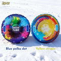 2 unidades de trineo de nieve inflable de PVC plegable iridiscente, tubo de esquí resistente, tobogán de invierno para exteriores, equipo familiar para esquiar en la nieve.