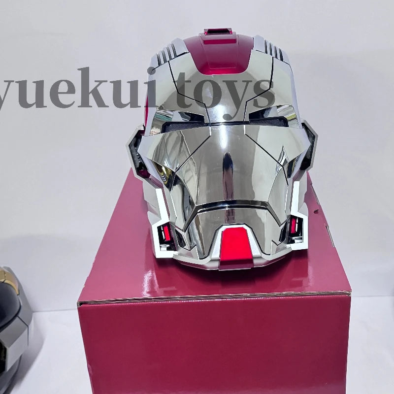 Casco de Iron Man Mk5 Mk50 Mk17 con Control por Voz Jarvis, Luz LED, Modelo de Juguete para Adultos, Regalo de Cumpleaños