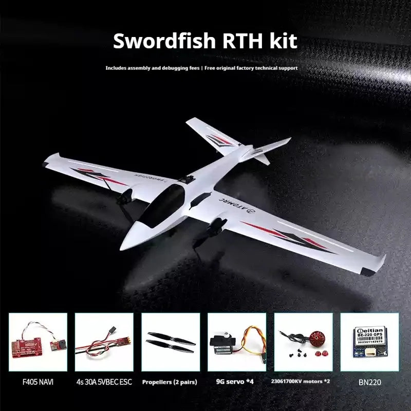 Atomrc modelo de ala fija Fpv Swordfish doble motor cola en V avión transversal de larga distancia vuelo Control remoto regalo para niños