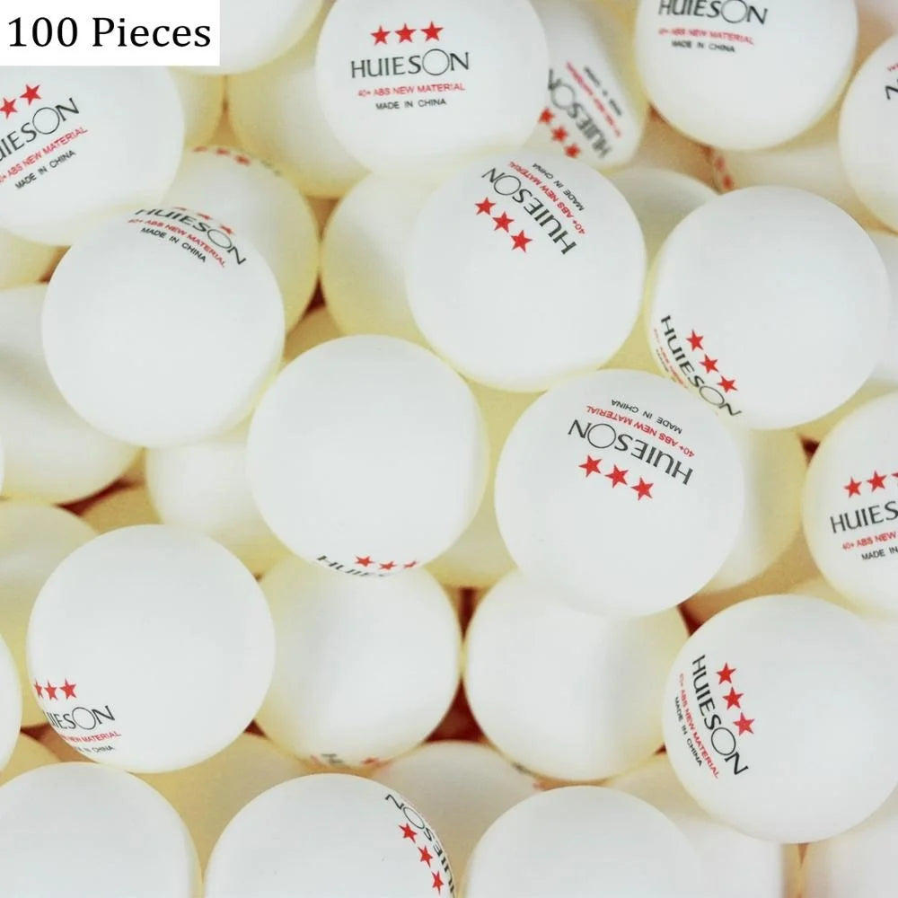 Huieson 30 50 100 inglés nuevo Material pelotas de tenis de mesa 3 estrellas 40 + pelotas de Ping Pong de plástico ABS pelotas de entrenamiento de tenis de mesa