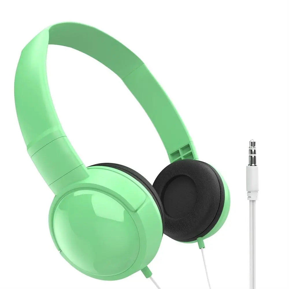 Auriculares de diadema con cable, ajustables, estéreo, con conector de 3,5 mm, cancelación de ruido, audio con graves, estilo macaron, para tablet y Mac
