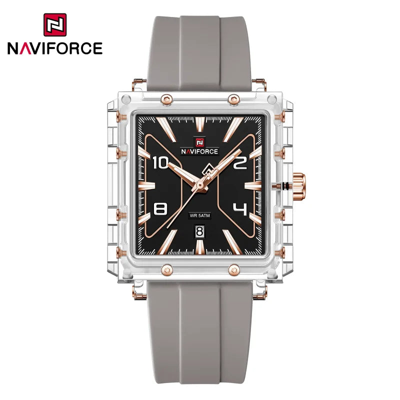 Reloj de cuarzo para hombre NAVIFORCE de alta calidad, resistente al agua 50M, deportivo, con visualización de fecha, correa de silicona y manecillas luminosas, regalo para chico, Reloj Hombre