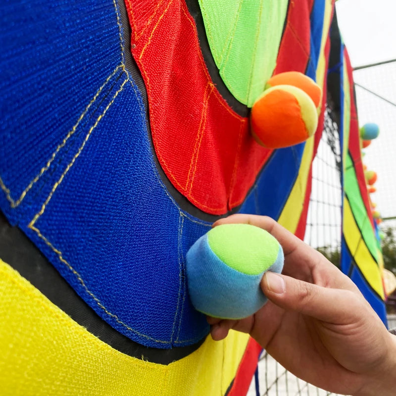 Juego de diana para exteriores con tablero de tela redondo, diana con bolas adhesivas, juguete con 20 bolas, deporte divertido para la interacción entre padres e hijos