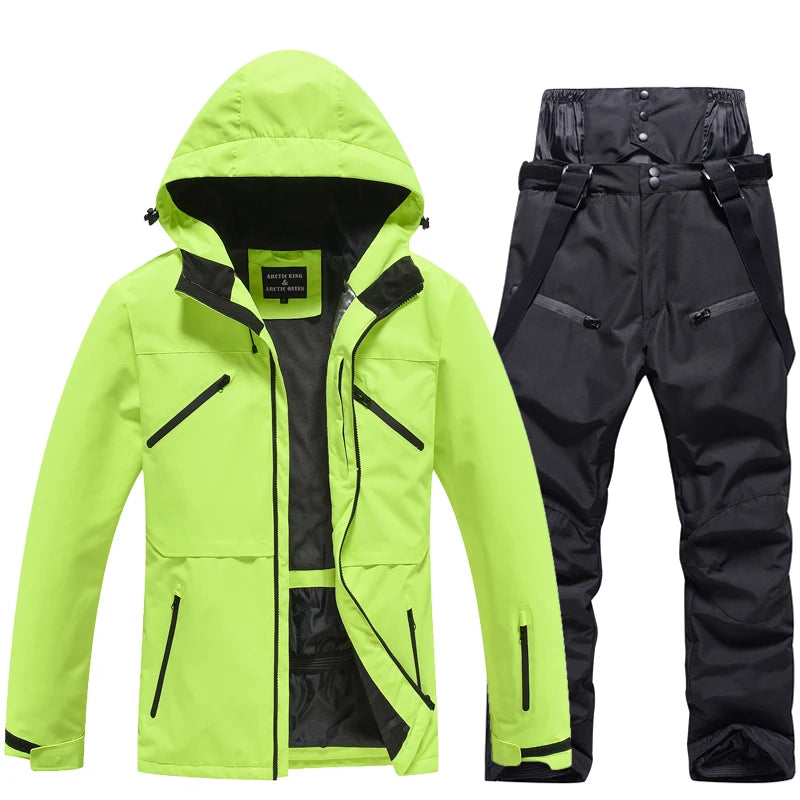 Conjunto de traje de esquí impermeable para hombre y mujer, traje de nieve, conjunto de chaqueta y pantalón de esquí, ropa de exterior, snowboard, en general