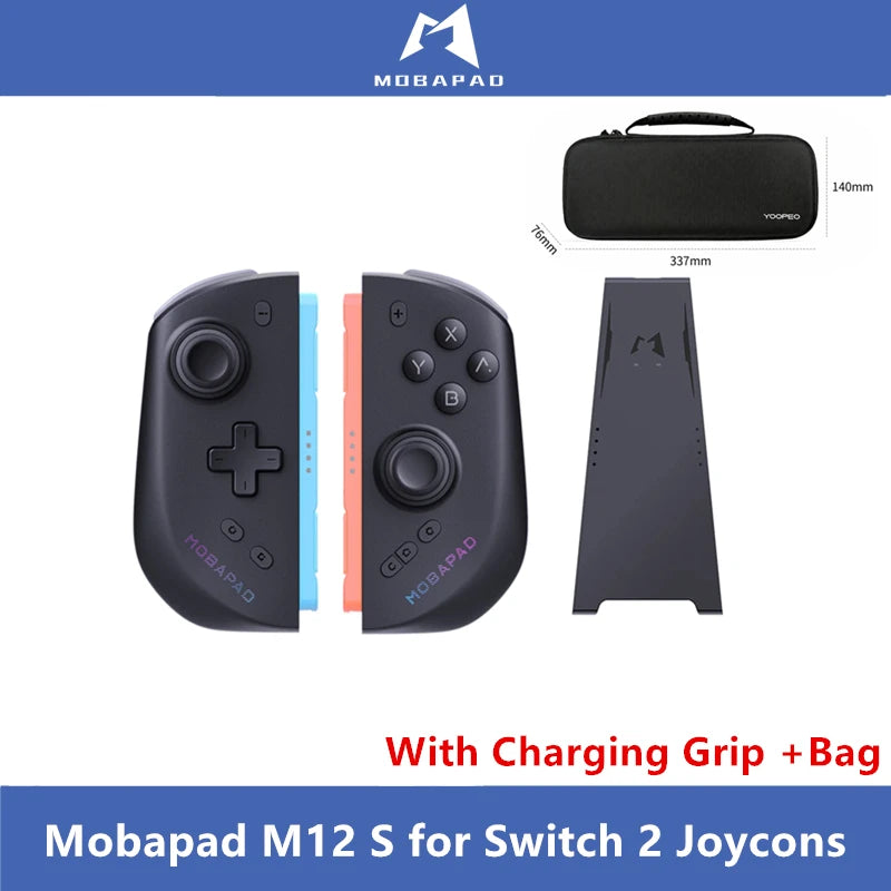 Mobapad Negro, Blanco, Gris Gamepa: Los Mejores Controles de Juego de Tercera Parte para Switch 2 Joycons: Mobapad M12 S con Bolsa, Agarre de Carga y Control de Juego