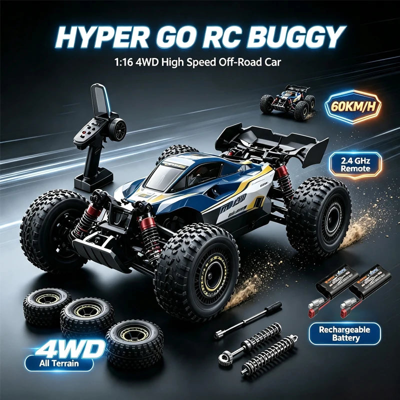 Coche RC MJX Hyper Go 16213/16218/16212, Todoterreno de Alta Velocidad con Control Remoto, 4WD, con Ruedas Grandes, para Adultos