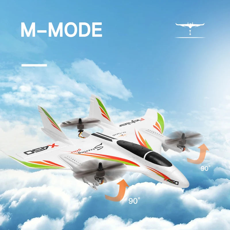 WLtoys-avión teledirigido XK X450, 6 CANALES, sin escobillas, 2,4G, planeador de Radio Control, ala fija, 3D/6G VS XK X520