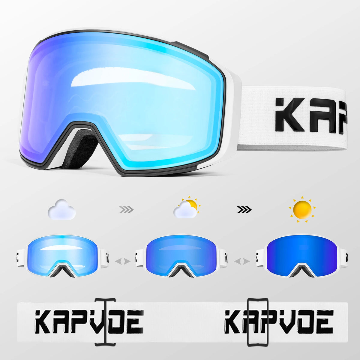 KAPVOE lente de atracción magnética deportes al aire libre gafas de esquí fotocromáticas protección esquí Snowboard correa antideslizante gafas de nieve