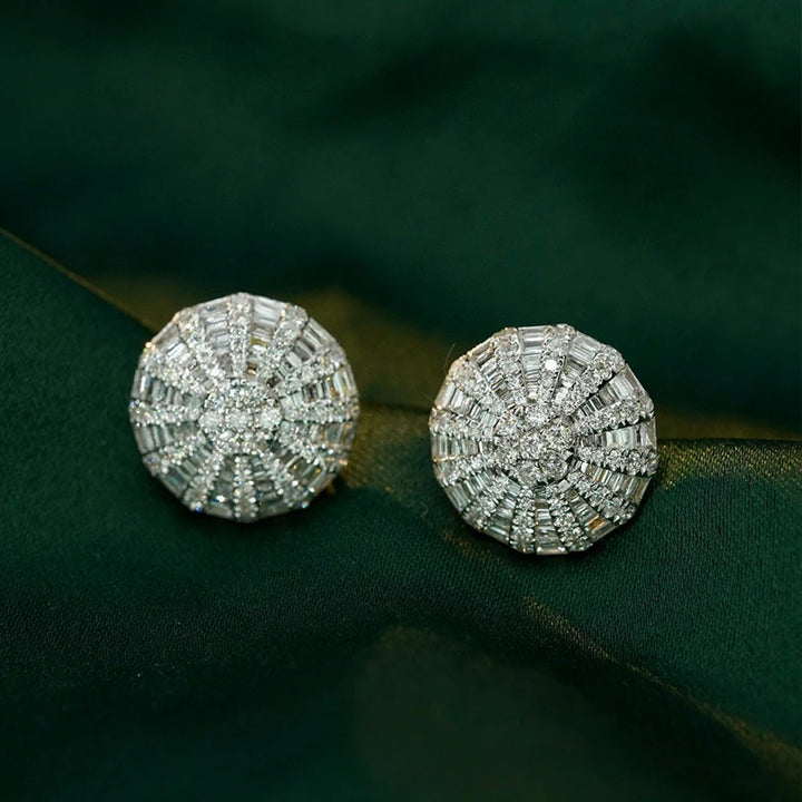 Aazuo joyería de moda 18K oro blanco diamantes naturales 1,48ct pendientes redondos de lujo para bebé niña amiga regalo fino Au750