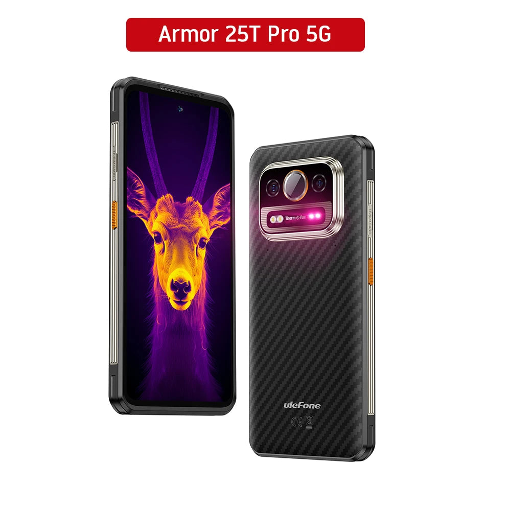 Ulefone Armor 25T Pro 5G Smartphone ultrarresistente Android 15, carga inalámbrica de 30W, 50MP+64MP, visión nocturna, NFC, resistente al agua