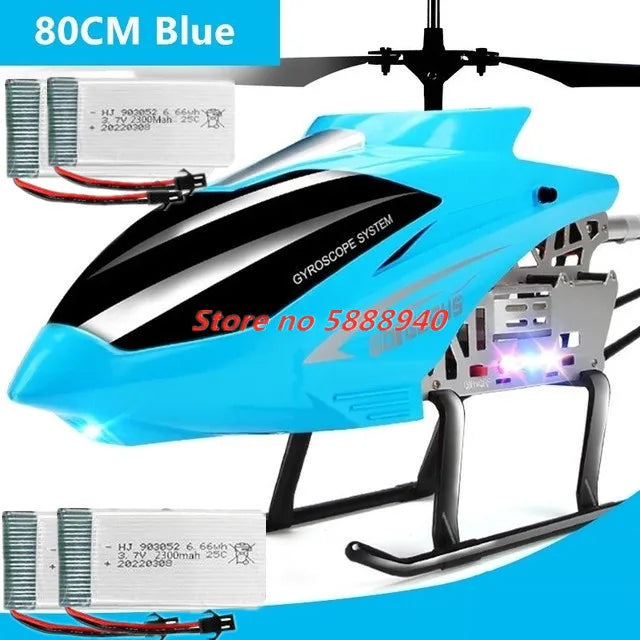 Helicóptero RC de Aleación Actualizado, 2.4G, 150M, 85CM, Gran Tamaño, Resistente a Caídas, con Luces LED, Control Remoto, Regalos
