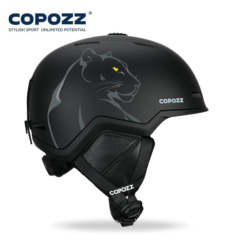 COPOZZ-casco de esquí y Snowboard para invierno, casco de seguridad medio cubierto y antiimpacto, protector para ciclismo, moto de nieve y esquí para adultos y niños