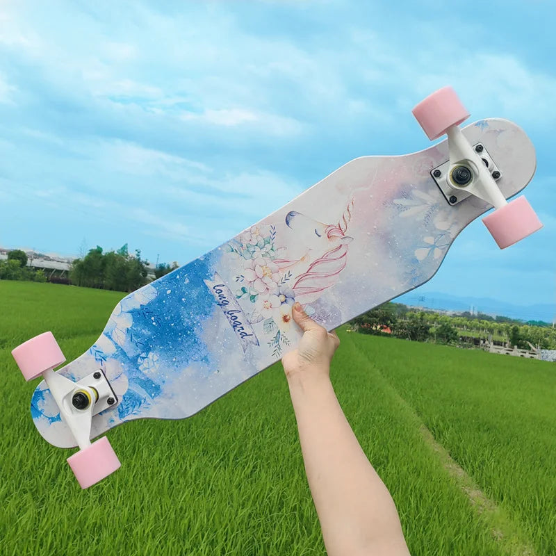 Patineta de Calle Profesional para Danza, Longboard, Tabla de Cruising, Apta para Hombres, Mujeres, Niños y Nuevos Conductores