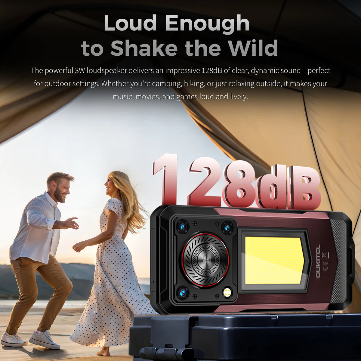 Smartphone OUKITEL WP56 Android 15, 36 GB (12+24) 512 GB, 16000 mAh, 45 W, luz de camping, 6.8" FHD 120 Hz, altavoz de 128 dB, 108 MP, celular 5G