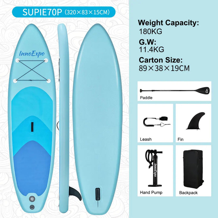 Tabla de Paddle Surf Inflable InnoExpo, Tabla de Surf, Tabla de SUP, Antideslizante, para Deportes Acuáticos