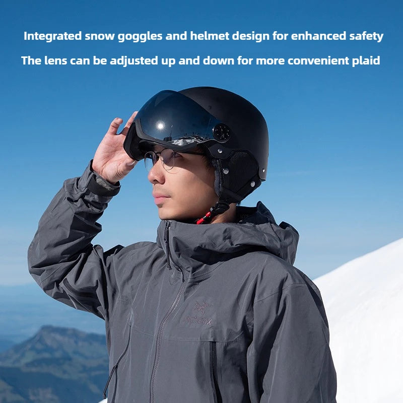 Eastinear-casco de esquí para hombre, gafas de nieve en uno, casco de Snowboard antiimpacto para mujeres adultas, esquí, monopatín, casco de seguridad para Snowboard