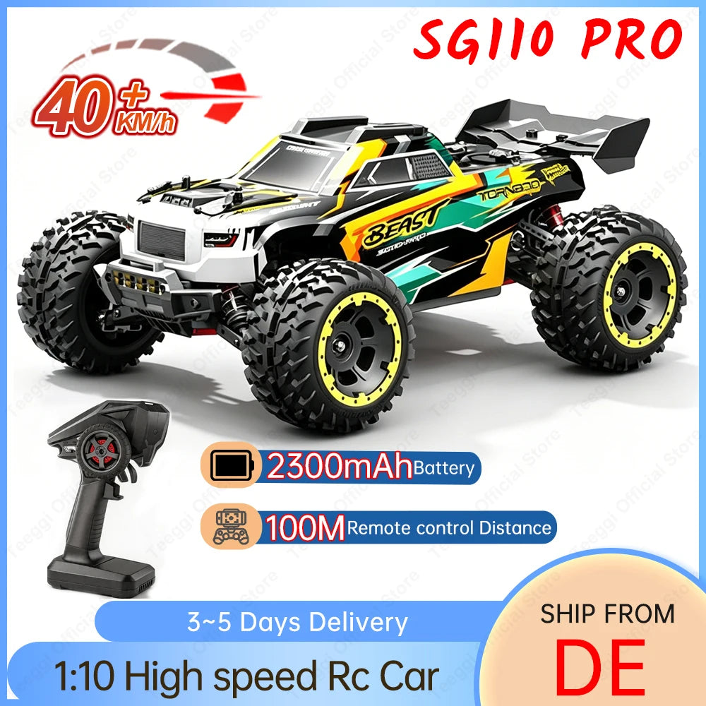 ZLL NUEVO SG110 PRO 1/10 Auto de Carreras de Alta Velocidad 4WD RC Todoterreno 40KM/H con Motor de Escobillas, Camioneta Monstruo, Juguete de Regalo para Adultos