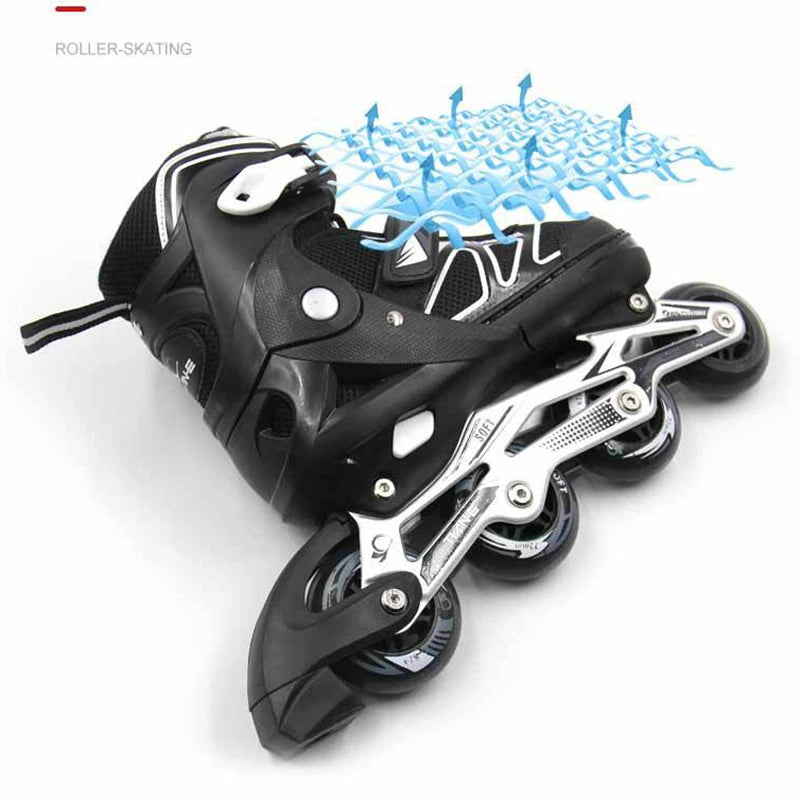 Flash-zapatos de patinaje en línea para adultos, patines profesionales de 4 ruedas, zapatillas de deporte de tamaño ajustable, práctica de patinaje al aire libre para niños