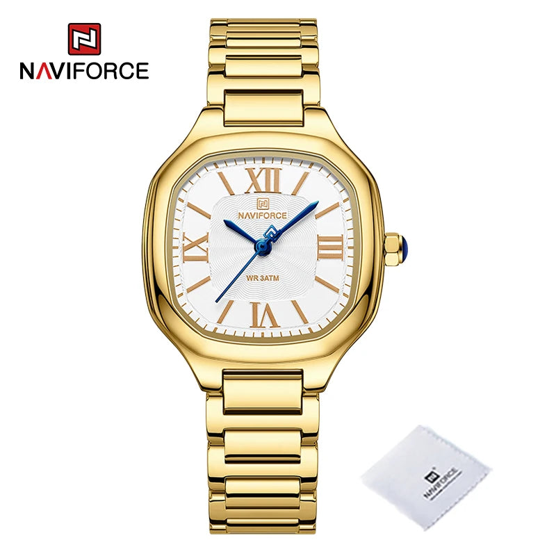 Relojes de pulsera NAVIFORCE de lujo, casuales y versátiles, estilo minimalista para mujer, resistentes al agua y a los golpes, relojes de cuarzo para dama, brazaletes femeninos