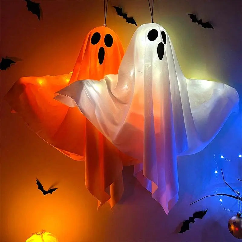 Fiesta de Halloween LED resplandeciente fantasma hogar interior decoración al aire libre suministros 2024 Casa Encantada Bar colgante accesorios de terror con luces