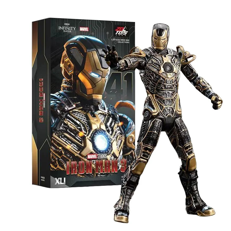 ZD Toys Iron Man figura de acción Mark 35 pargo rojo Iron Man MK 24 MK 22 MK 47 Tony Stark Ironman figura acción coleccionar juguete para regalo