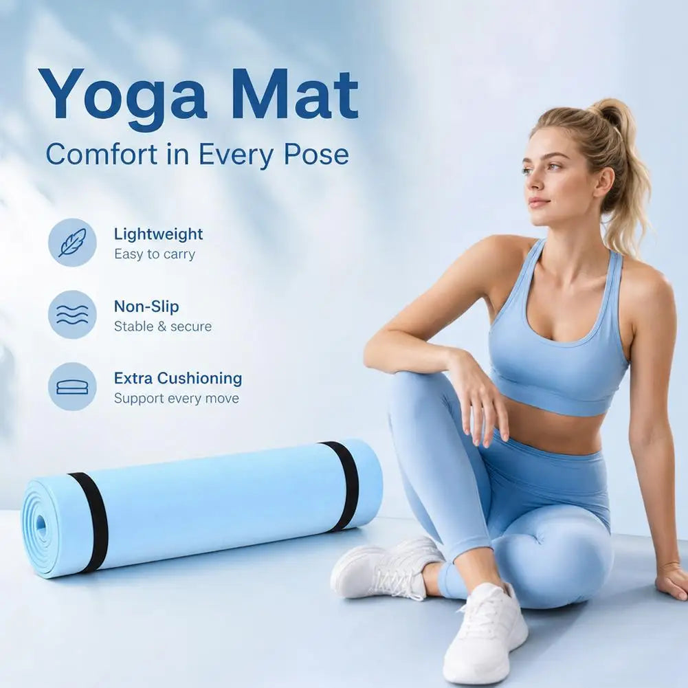 Esterilla de Yoga y Pilates de 180x50cm, portátil, antideslizante, para ejercicios de fitness, equilibrio, entrenamiento, para gimnasio en casa, colchoneta para dormir al aire libre