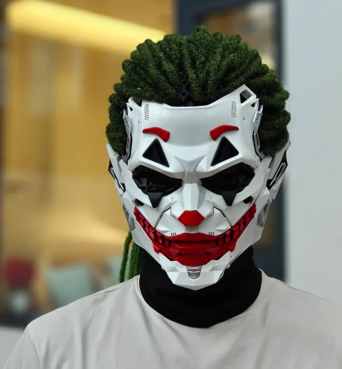 Máscara de casco LED recargable, cubierta facial iluminada futurista para fiesta de Cosplay Rave, equipo ajustable programable RGB