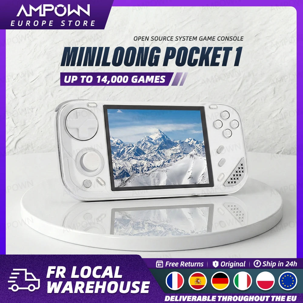 Consola de juegos portátil MINILOONG POCKET 1, pantalla IPS de 4'', salida HD, sistemas de código abierto, actualizaciones OTA, sistema operativo LOONG, nueva consola POCKET1