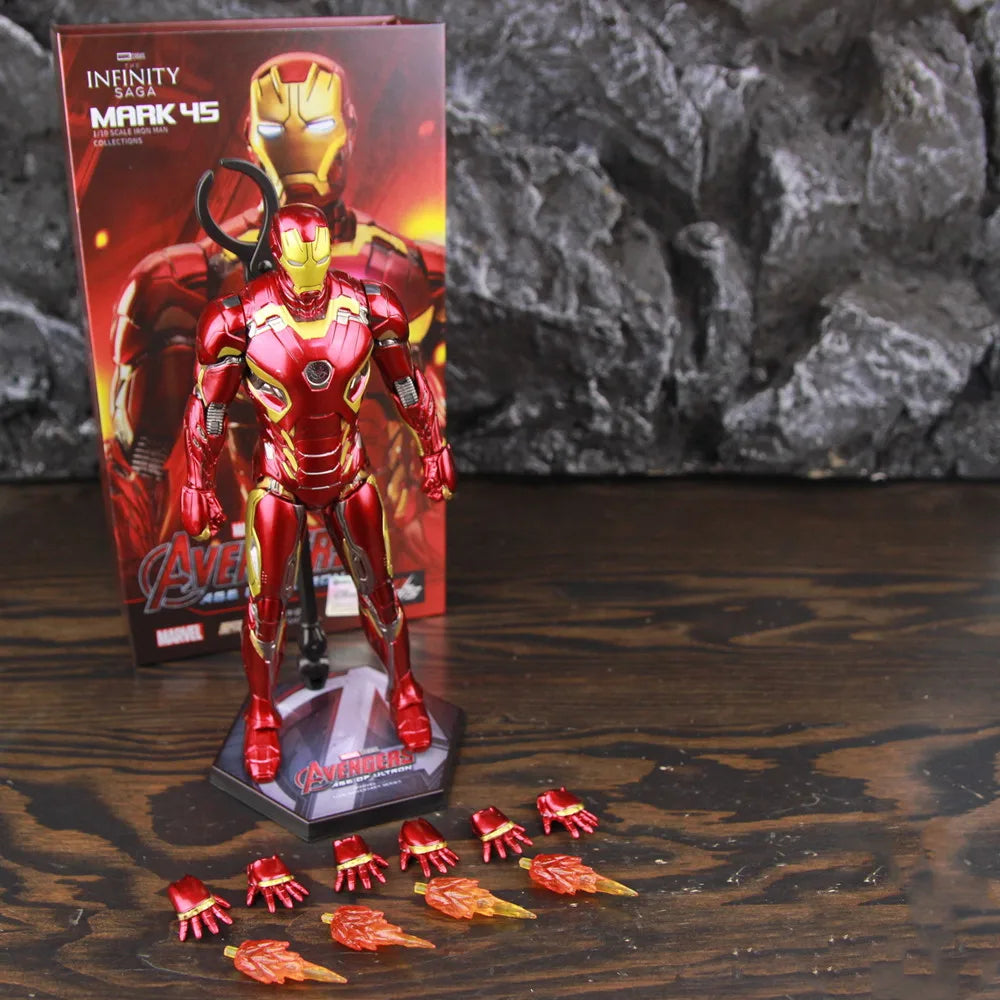 ZD Toys Marvel Iron Man MK46 MK45 MK1 MK2 MK3 MK4 MK5 MK6 MK7 MK33 MK17 7 "Figura de acción de película Iron Mark 1 2 3 4 5 6 7 Leyendas