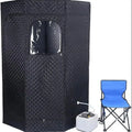 Tienda de campaña portátil para sauna a vapor de 3L, spa doméstico personal de 1000W con control remoto, silla y alfombrilla desintoxicante para pies, sauna plegable de calentamiento rápido