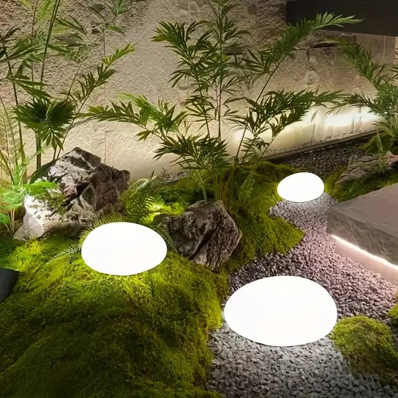 Solar Powered 4 LED Pebbles Lights, Decorative Landscape Lighting Lamp for Gardens, Lawns, Paths, Pools And Holiday Decorations