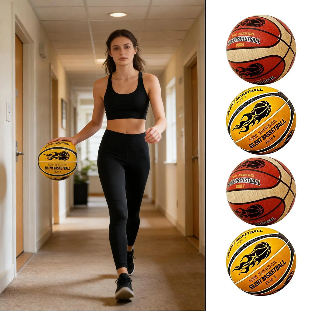 Balón de baloncesto silencioso, fácil de agarrar, de bajo ruido, para entrenamiento, para niños, niñas, adolescentes, para el hogar, dormitorio, deportes