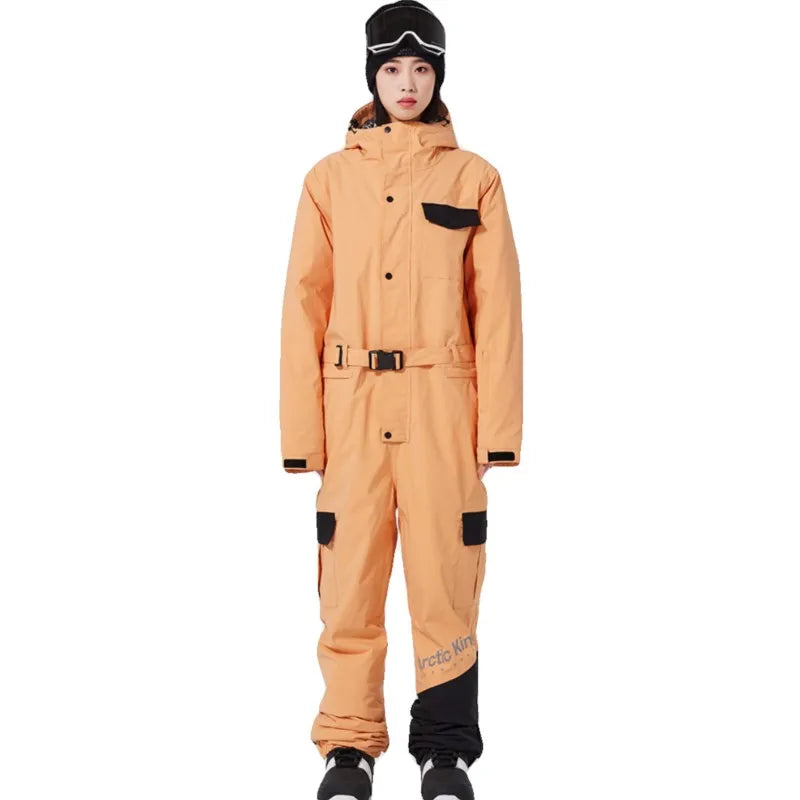 Mono de Esquí Profesional Impermeable para Hombre y Mujer, Mono de Esquí de una Pieza con Pegamento, комбинезон горнолыжный мужской