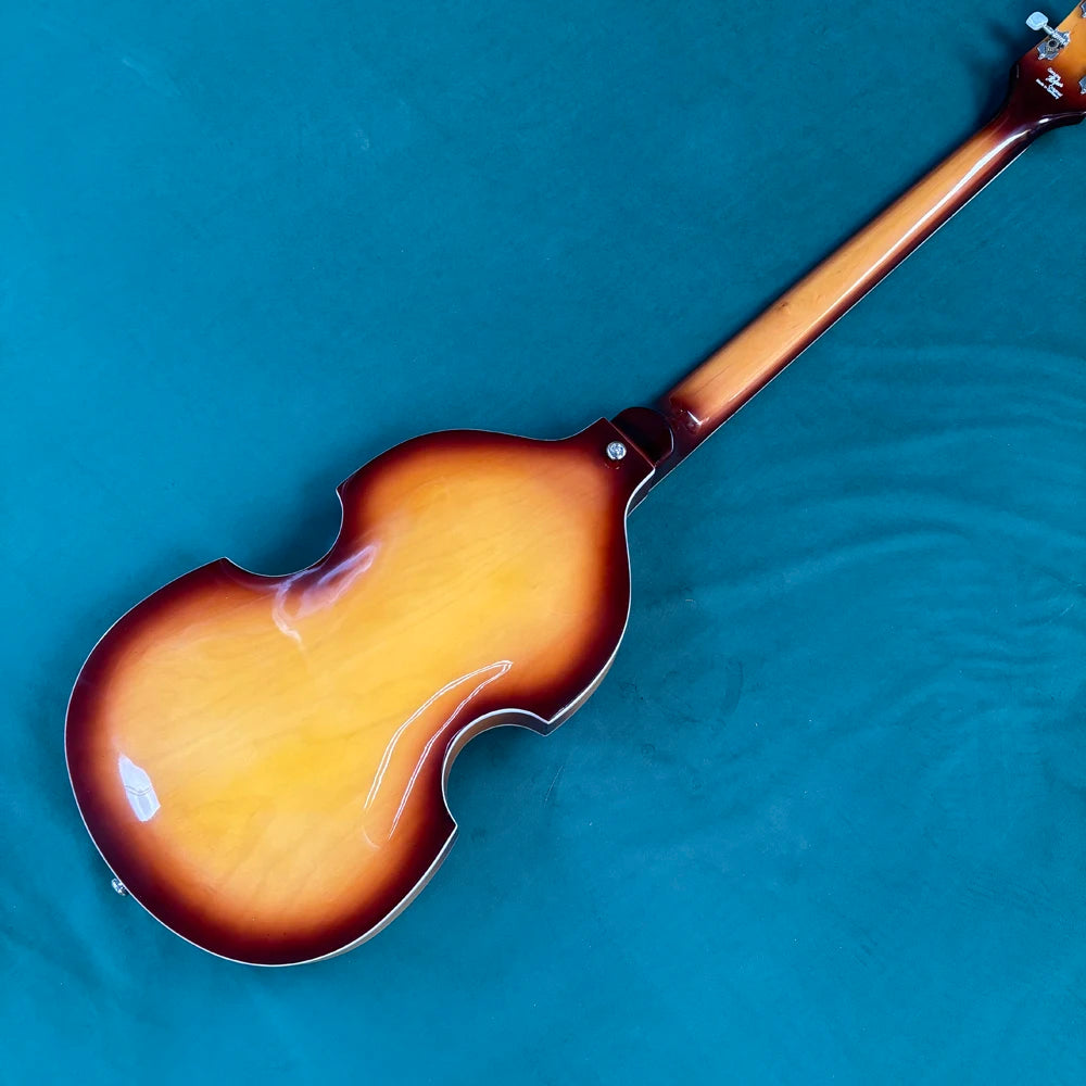 Bajo eléctrico de 4 cuerdas, cuerpo en forma de violín con diapasón de palisandro, guitarra eléctrica profesional.