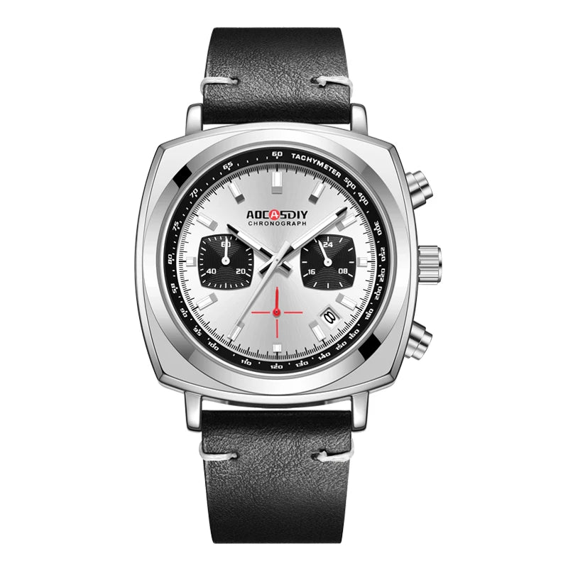 Reloj de cuarzo cuadrado para hombre 2026, multifuncional, con cronógrafo, tres subesferas, seis manecillas, resistente al agua, Relogio Masculino