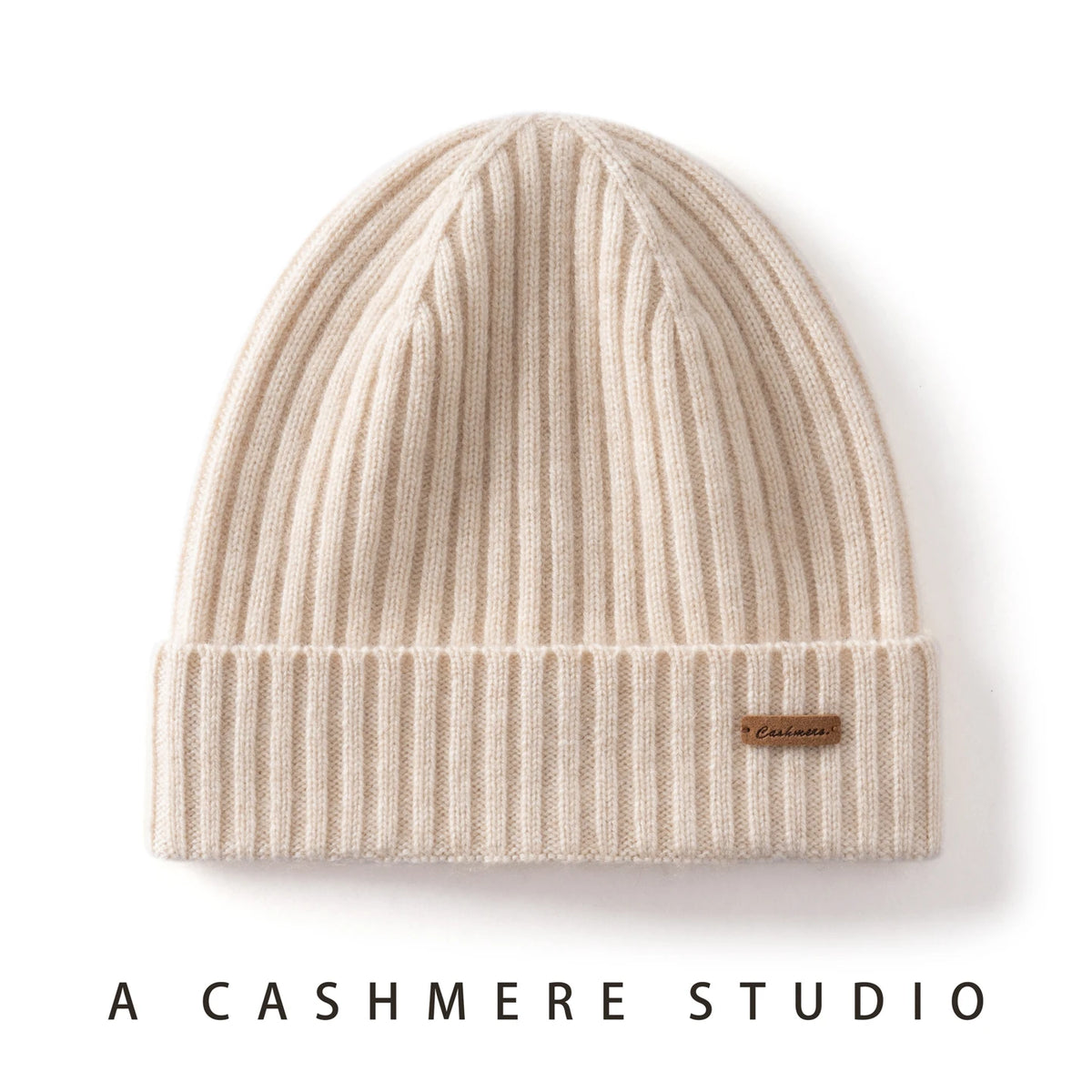 MERRILAMB 100% gorro de Cachemira Natural para mujeres/hombres, gorro suave y cálido para exteriores, gorro acanalado para invierno, gorros de punto informales Unisex sólidos