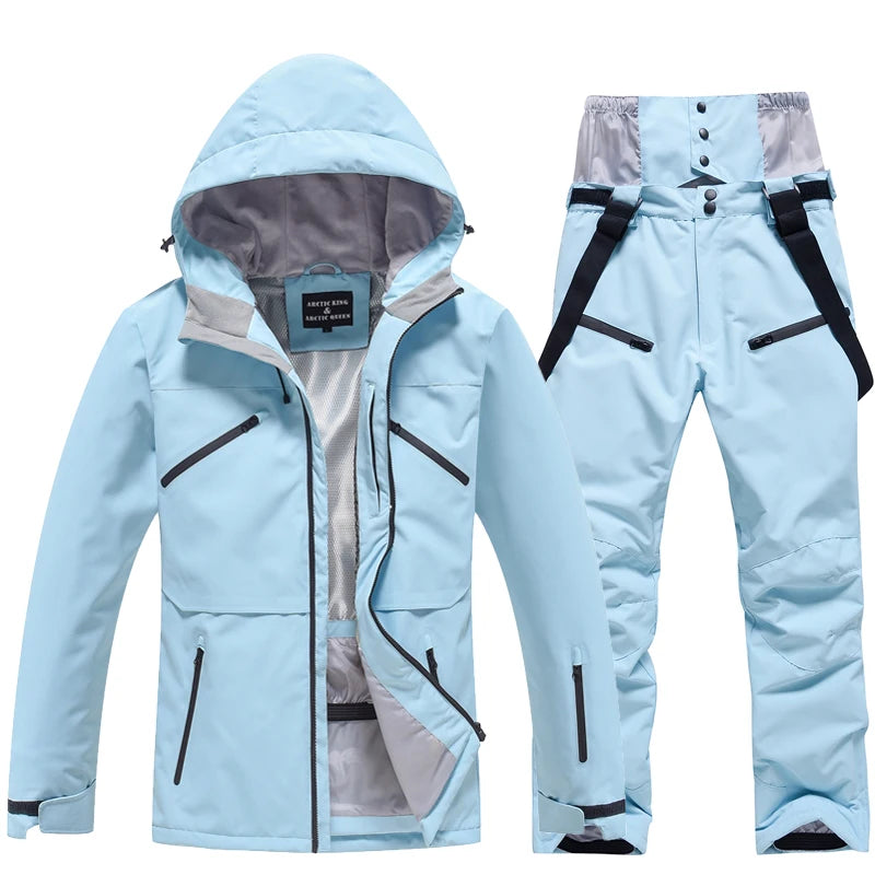 Conjunto de traje de esquí impermeable para hombre y mujer, traje de nieve, conjunto de chaqueta y pantalón de esquí, ropa de exterior, snowboard, en general