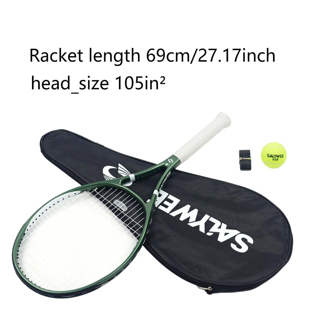 Raqueta de tenis ligera de fibra de carbono con mango antideslizante, herramienta de entrenamiento con bolsa para adultos y principiantes