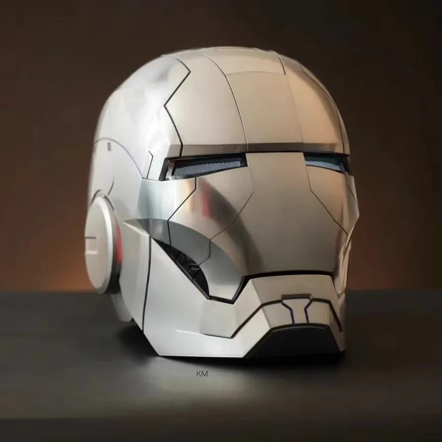 Casco de Iron Man Mk5 Mk50 Mk17, casco con control de voz Jarvis, luz LED, modelo de juguete de la serie para adultos, regalo de cumpleaños.