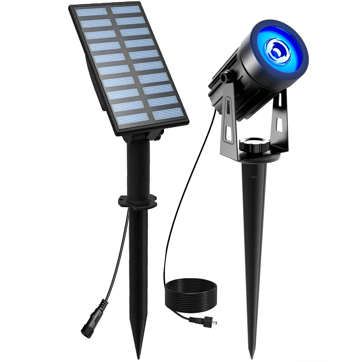Luz LED Solar para exteriores IP65, luz azul impermeable, luz de energía Solar, luz de césped para decoración de jardín, colector Solar para exteriores