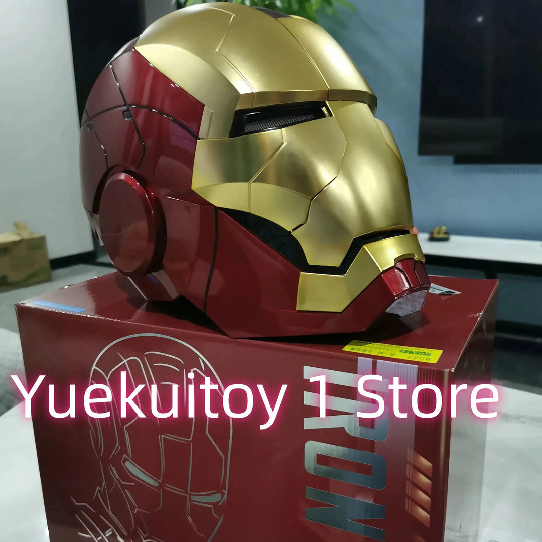 Casco de Iron Man Mk17 Mk5 Recién Mejorado, Control de Voz en Inglés por Jarvis, Apertura y Cierre, Adorno Coleccionable Rosa, Regalo de Cumpleaños