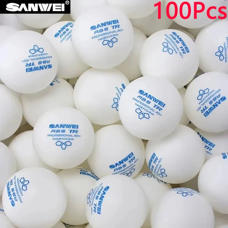 Pelotas de tenis de mesa originales SANWEI ABS nuevo Material profesional 40+ pelotas de Ping Pong cosidas para competición y entrenamiento duraderas