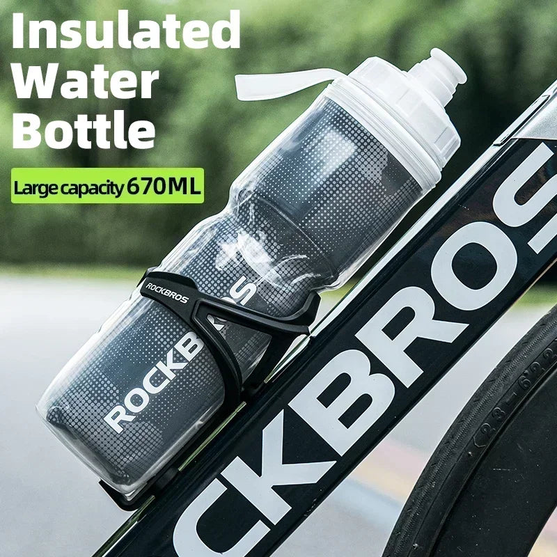 ROCKBROS-botella de agua aislada para ciclismo, Material PP5 de 750ml, deportes al aire libre, Fitness, correr, montar, Camping, senderismo, hervidor portátil