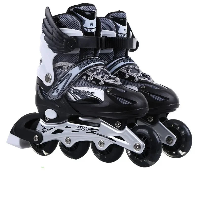 Patines de Ruedas Ajustables para Niños con Ruedas con Luz Intermitente, Patines en Línea para Niños y Niñas para Prácticas Deportivas
