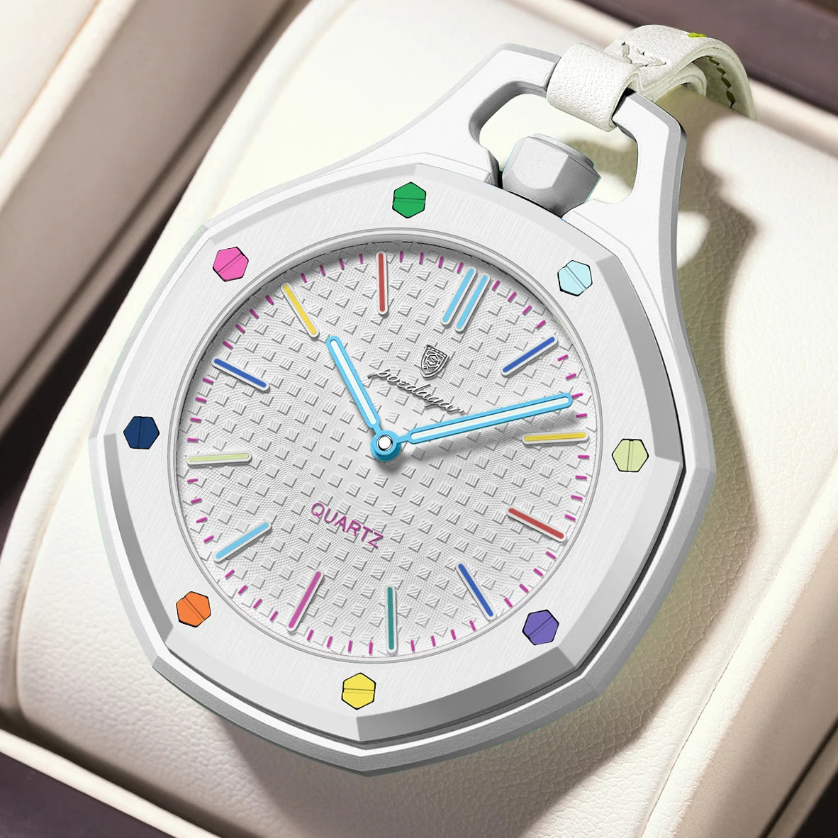 Reloj de pulsera de cuarzo para hombre POEDAGAR, estilo juvenil, portátil, con colgante decorativo, resistente al agua, luminoso y de colores dulces a la moda