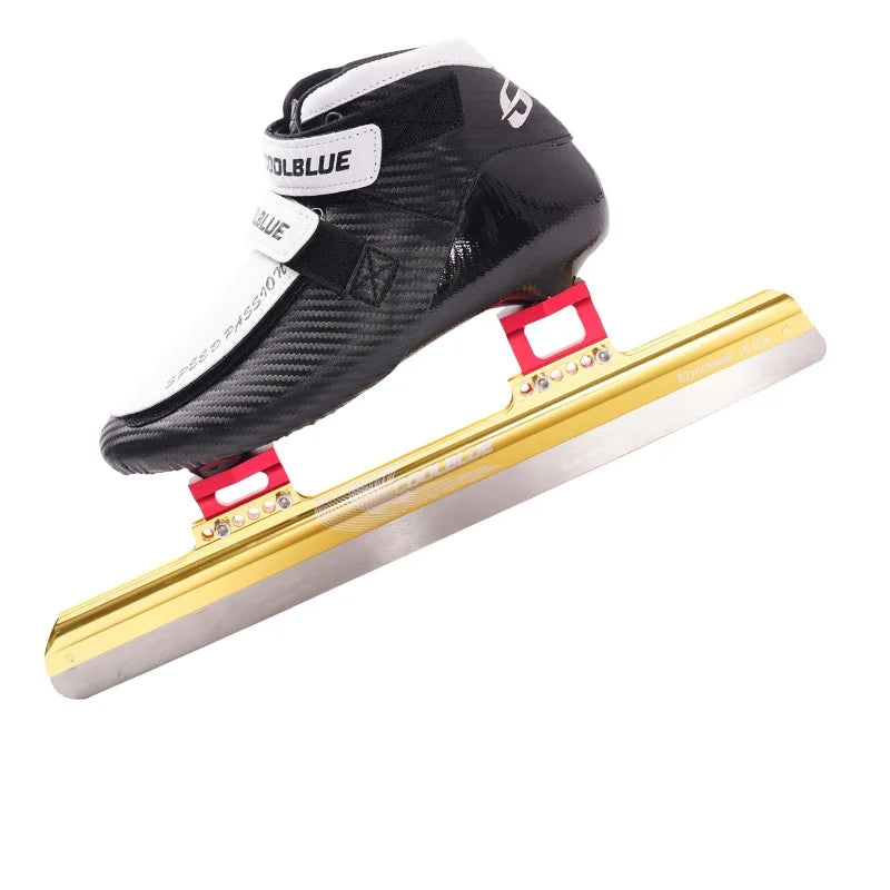 COOLBLUE, patines de hielo profesionales de pista corta, zapatos de 430mm, 410mm, 380mm, cuchillo de fibra de vidrio, Patines de velocidad en línea 60-62, hoja de hielo