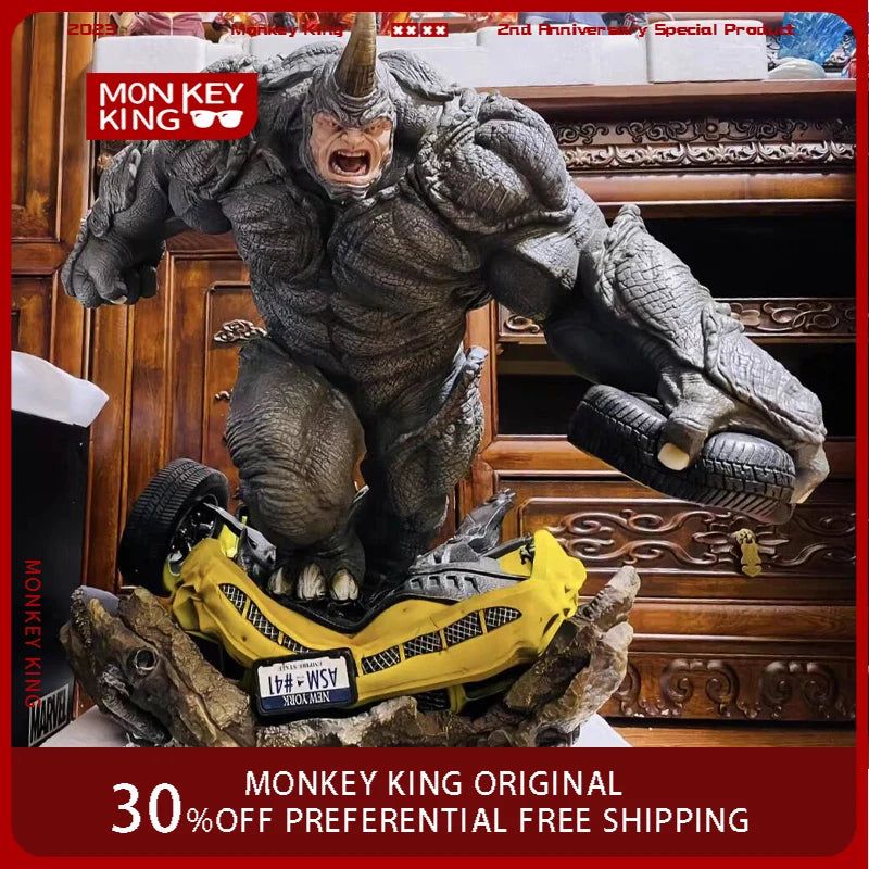 50cm Marvel Comics Figure Rhino Spider-Man Extra Large Anime Collectible Model Resin Desktop Ornaments Holiday Gifts Toys