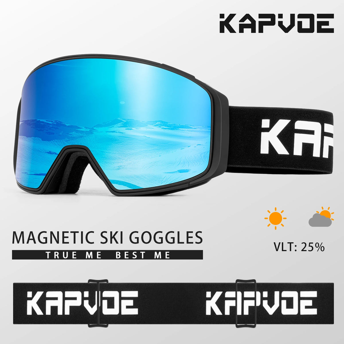 KAPVOE lente de atracción magnética deportes al aire libre gafas de esquí fotocromáticas protección esquí Snowboard correa antideslizante gafas de nieve
