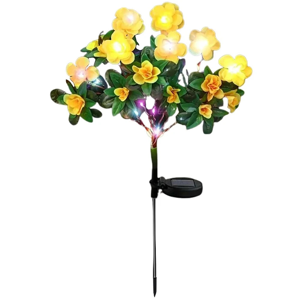 Luz Solar LED impermeable Azalea lámpara de flores solares decorativa al aire libre para jardín patio césped camino iluminación vacaciones decoración de boda